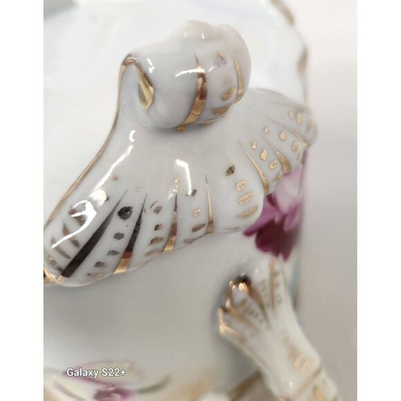 Antique Hand Painted Roses Porcelain Jardiniere Planter - Picture 16 of 16